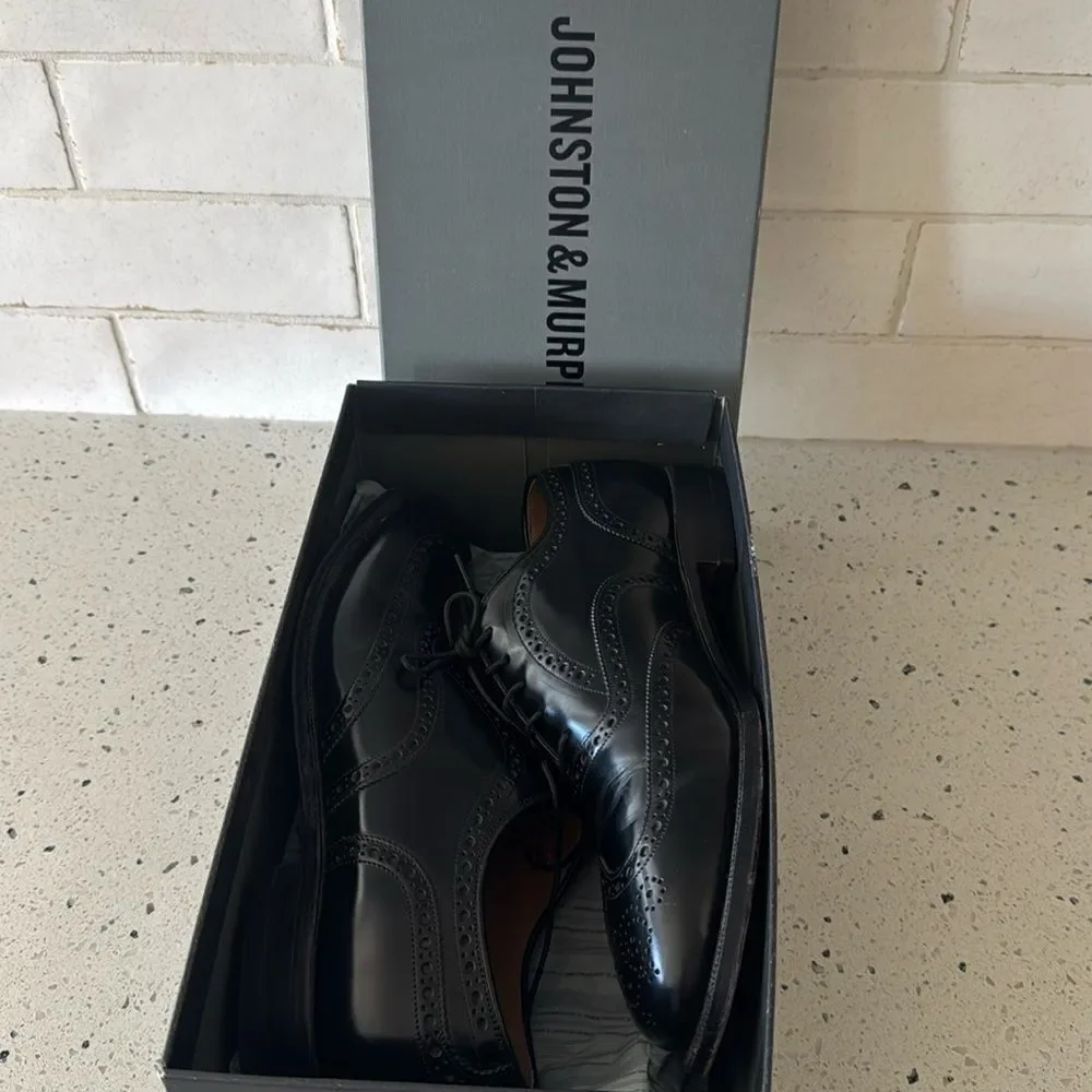 Johnston & Murphy Classic Black Leather Dress Shoes Oxfords Men’s Size 10.5 D/B